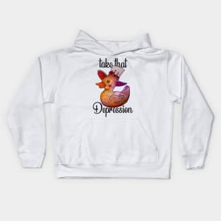 Take That Depression -  Funny And Cute Hazbin Hotel Duck Kids Hoodie